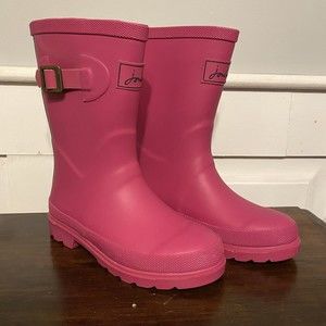 Joules Girls Size 1 Youth Bright Pink Wellies Rain Boots